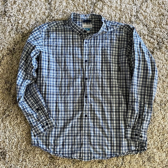 Columbia Button Front Blue Stripe Shirt - Picture 1 of 3